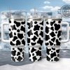 cow print tumbler 40 oz farmhouse farm life cattle skin pattern 40oz stanley tumbler cup with handle dupe gift for farmers cow lovers laughinks 1