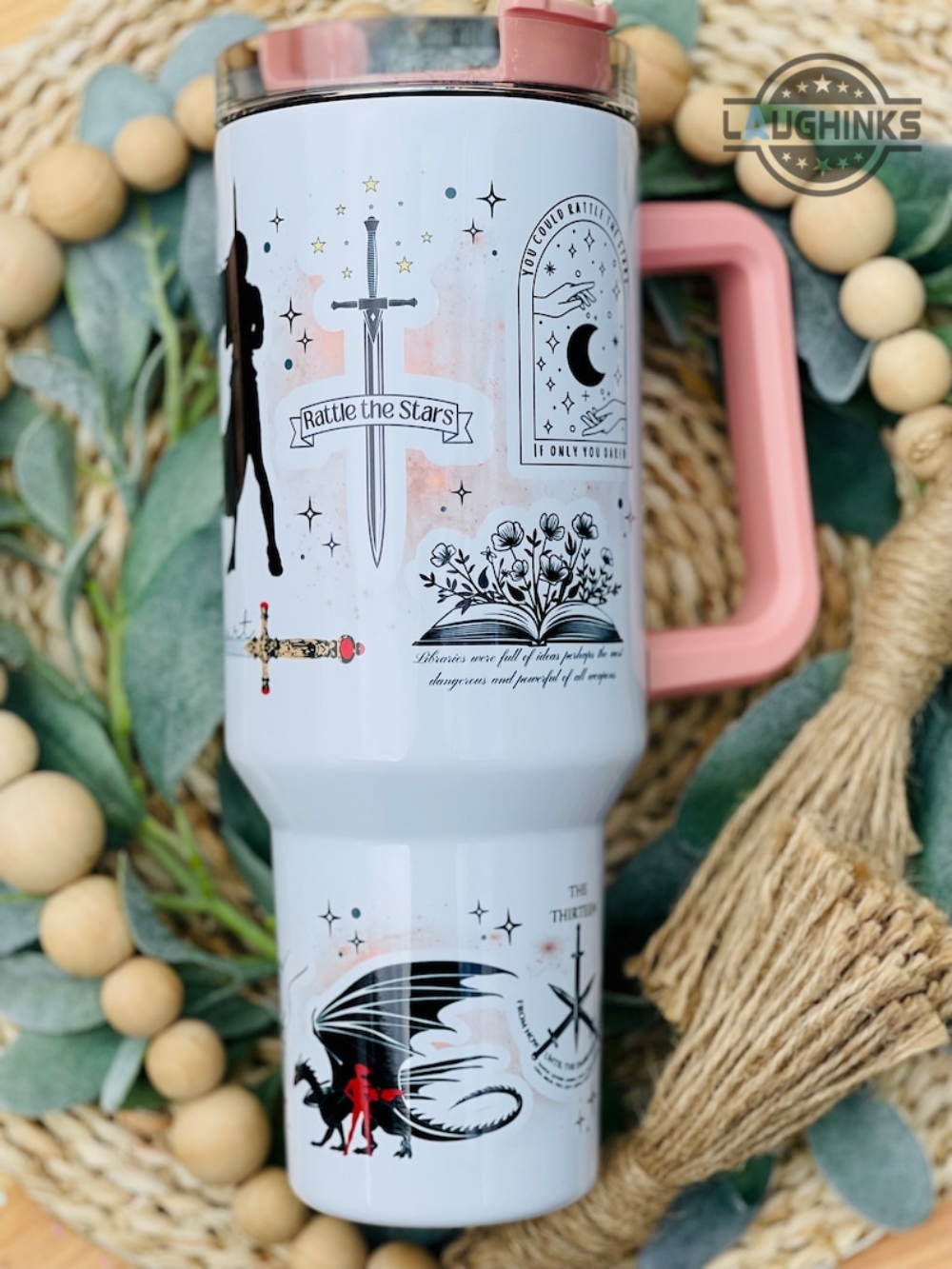 throne of glass cup 40 oz throne of glass series book club reading lovers gift sarah j maas 40oz stanley dupe stainless steel tumbler rattle the stars laughinks 1