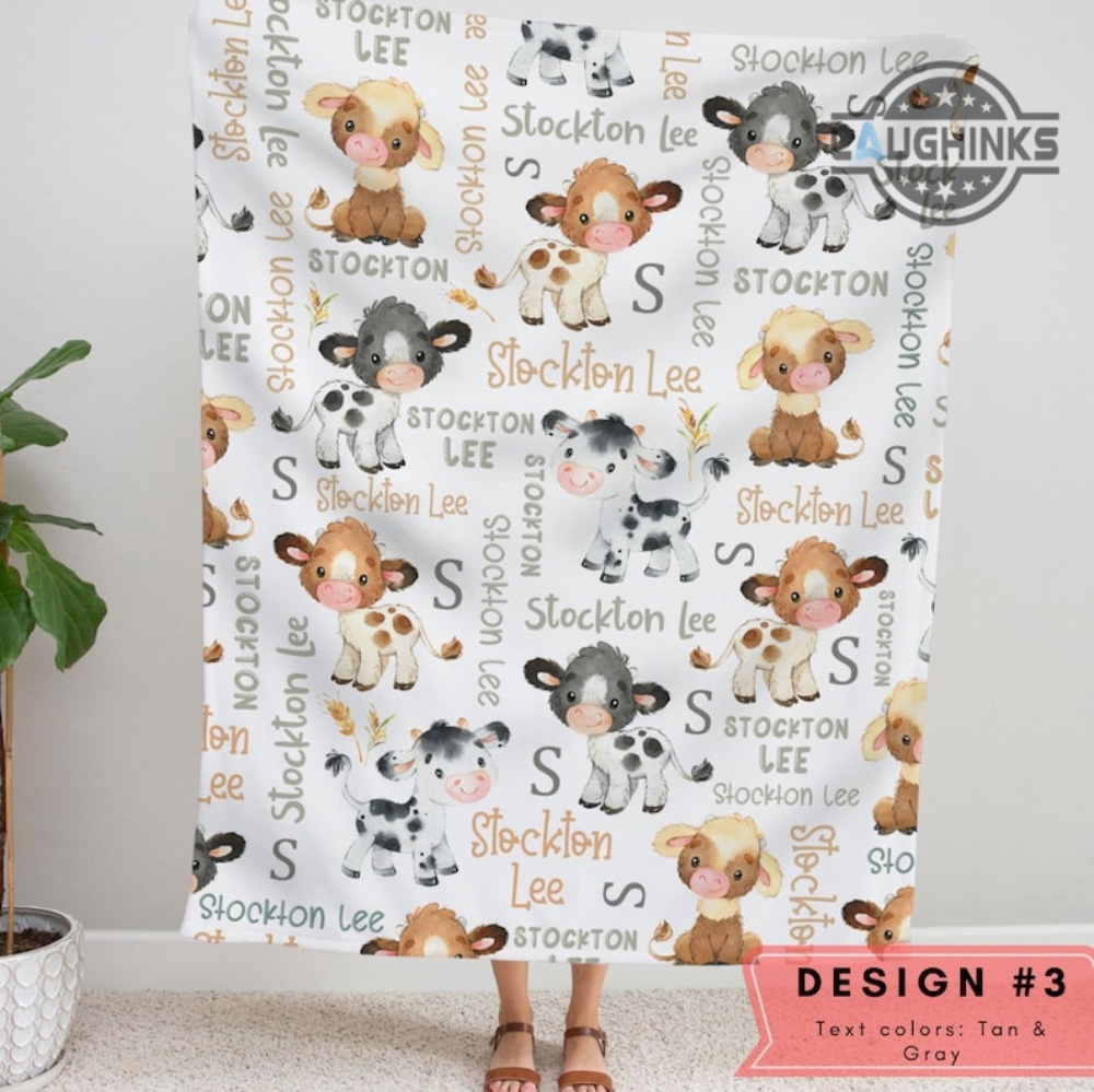 Cow Print Blanket Near Me Cattle Throw Sherpa Fleece Blankets Personalized Cow Baby Farm Animal Bedroom Decor Cow Nursery Baby Shower Toddler Birthday Gift