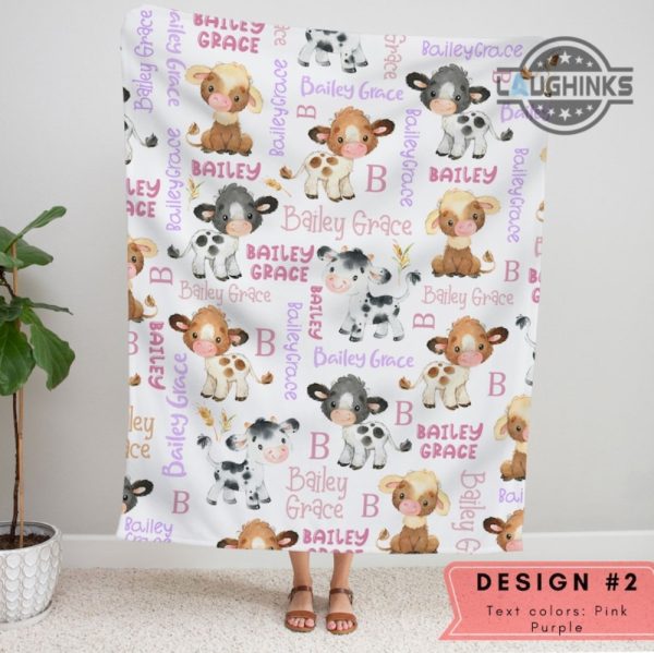 cow print blanket near me cattle throw sherpa fleece blankets personalized cow baby farm animal bedroom decor cow nursery baby shower toddler birthday gift laughinks 2