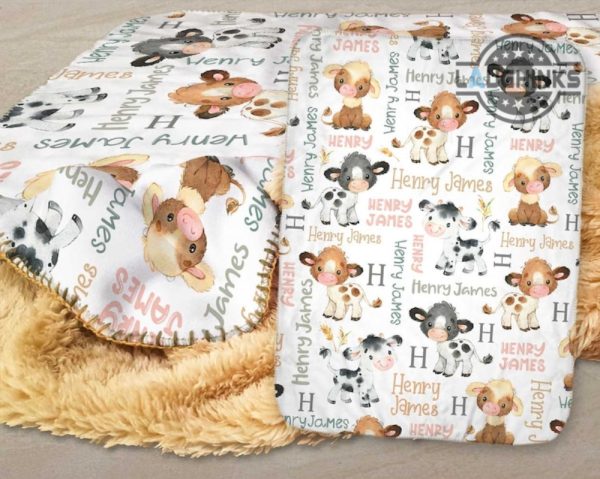 cow print blanket near me cattle throw sherpa fleece blankets personalized cow baby farm animal bedroom decor cow nursery baby shower toddler birthday gift laughinks 5