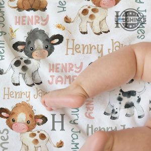 cow print blanket near me cattle throw sherpa fleece blankets personalized cow baby farm animal bedroom decor cow nursery baby shower toddler birthday gift laughinks 7