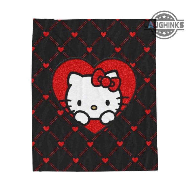 Hello Kitty Plush Blanket Sanrio Hello Kitty Throw Sherpa Fleece Blankets Heart Pattern Birthday