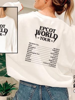 Epcot World Tour Sweatshirt Around The World Disneyland Shirt Disney Vacation Shirts Epcot Family Tee Drink Around The World Tour Unique revetee 2