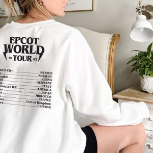 Epcot World Tour Sweatshirt Around The World Disneyland Shirt Disney Vacation Shirts Epcot Family Tee Drink Around The World Tour Unique revetee 3