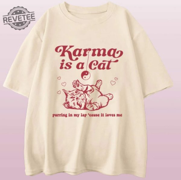 Taylor Swift Karma Is A Cat T Shirt Embrace The Comfy And Fashionable Vibes With This Swiftie Merch Shirt Taylor Swift Eras Tour Shirt Unique revetee 1