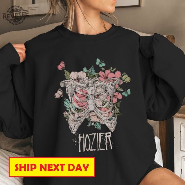 Unreal Unearth Hozier Sweatshirt Hozier Tour 2023 Shirt Vintage Floral Skeleton Sweatshirt Gift For Hozier Fan Unreal Unearth Album Unique revetee 1