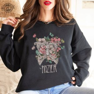 Unreal Unearth Hozier Sweatshirt Hozier Tour 2023 Shirt Vintage Floral Skeleton Sweatshirt Gift For Hozier Fan Unreal Unearth Album Unique revetee 3