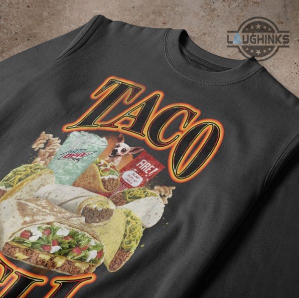 taco bell apparel taco bell vintage sweatshirt tshirt hoodie mens womens kids retro 90s bootleg crewneck tee shirts gift for tacos mexican food lovers laughinks 1