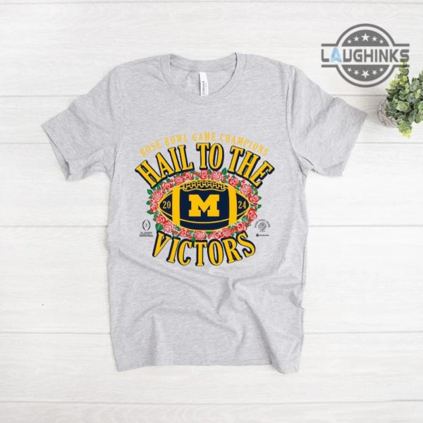 michigan t shirt sweatshirt hoodie michigan wolverines 2024 rose bowl game champs tshirt gift for university of michigan college football fan hail to the victors laughinks 5