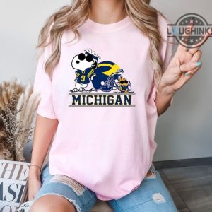 Snoopy hugs Michigan Wolverines Shirt Sweatshirt Hoodie Mens Womens College Football 2024 Rose Bowl Tshirt Peanuts Woodstock National Championship Tee