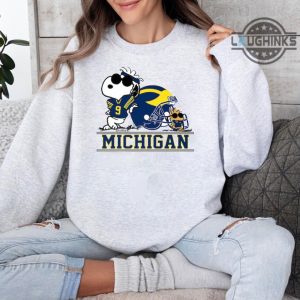 Snoopy hugs Michigan Wolverines Shirt Sweatshirt Hoodie Mens Womens College Football 2024 Rose Bowl Tshirt Peanuts Woodstock National Championship Tee