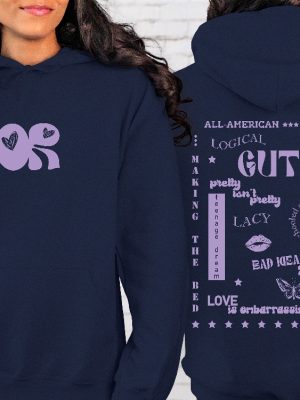 Olivia Rodrigo Guts Sweatshirt Guts World Tour Sweatshirt Guts Hoodie Olivia Rodrigo Hoodie Guts Tracklist Olivia Rodrigo Concert Gift Unique revetee 2