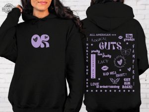 Olivia Rodrigo Guts Sweatshirt Guts World Tour Sweatshirt Guts Hoodie Olivia Rodrigo Hoodie Guts Tracklist Olivia Rodrigo Concert Gift Unique revetee 4