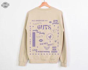 Olivia Rodrigo Guts Sweatshirt Guts World Tour Sweatshirt Guts Hoodie Olivia Rodrigo Hoodie Guts Tracklist Olivia Rodrigo Concert Gift Unique revetee 5