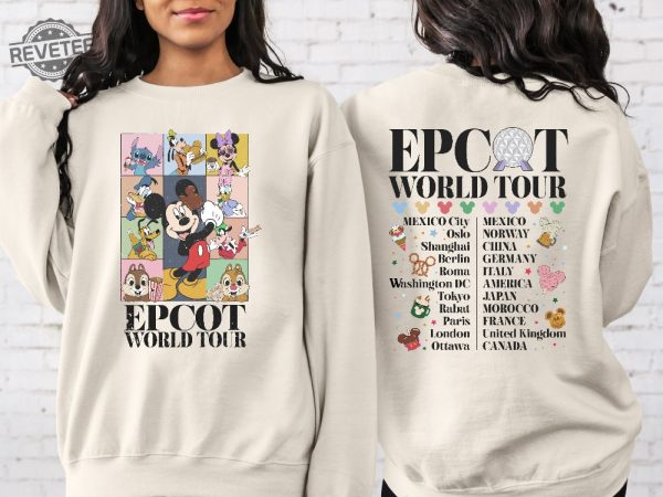 Disney Epcot World Tour Shirt Vintage Dinsey Vacation Shirt Disney Family Matching Shirt Epcot Shirt Disney Trip Shirt Disney Shirt Unique revetee 3