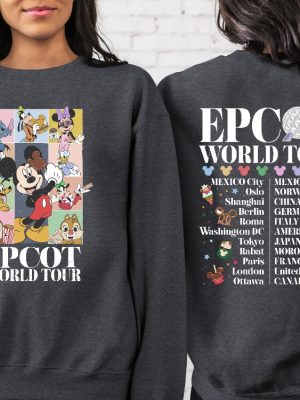 Disney Epcot World Tour Shirt Vintage Dinsey Vacation Shirt Disney Family Matching Shirt Epcot Shirt Disney Trip Shirt Disney Shirt Unique revetee 5