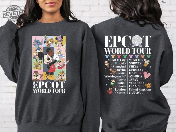 Disney Epcot World Tour Shirt Vintage Dinsey Vacation Shirt Disney Family Matching Shirt Epcot Shirt Disney Trip Shirt Disney Shirt Unique revetee 5