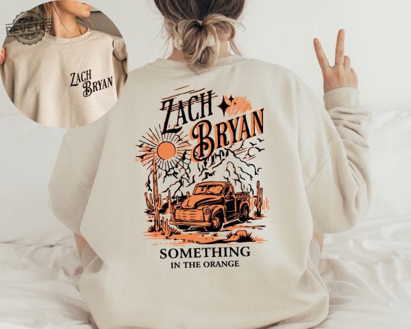 Zach Bryan Something In The Orange Front And Back Sweatshirt Vintage Zach Bryan Fan Gift Country Music Hoodie American Heartbreak Sweatshirt Unique revetee 2