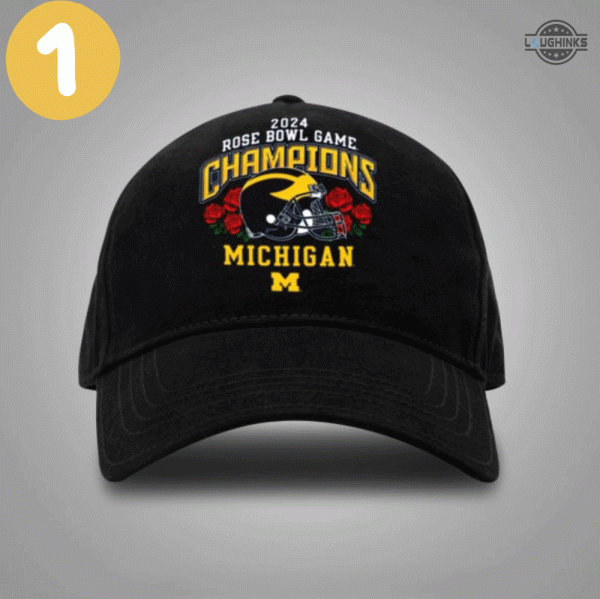 michigan rose bowl champs hat michigan wolverines football classic embroidered baseball cap 2024 game day university of michigan go blue dad hats 1