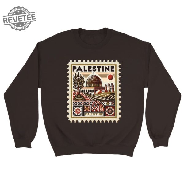 Vintage Palestine Stamp Sweatshirt Unisex Cultural Heritage Wear Palestine Sweatshirt Palestine Watermelon Sweatshirt Unique revetee 1