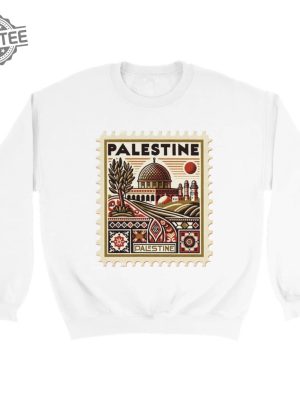 Vintage Palestine Stamp Sweatshirt Unisex Cultural Heritage Wear Palestine Sweatshirt Palestine Watermelon Sweatshirt Unique revetee 2