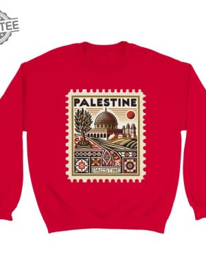 Vintage Palestine Stamp Sweatshirt Unisex Cultural Heritage Wear Palestine Sweatshirt Palestine Watermelon Sweatshirt Unique revetee 3