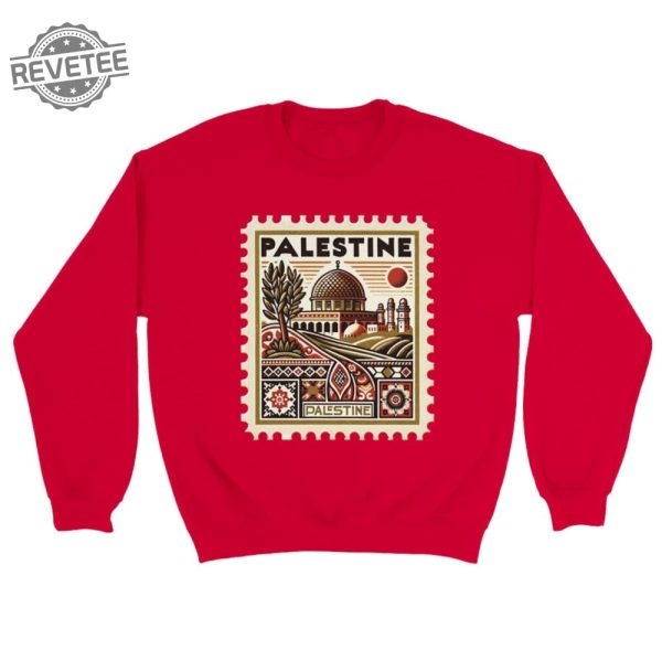 Vintage Palestine Stamp Sweatshirt Unisex Cultural Heritage Wear Palestine Sweatshirt Palestine Watermelon Sweatshirt Unique revetee 3