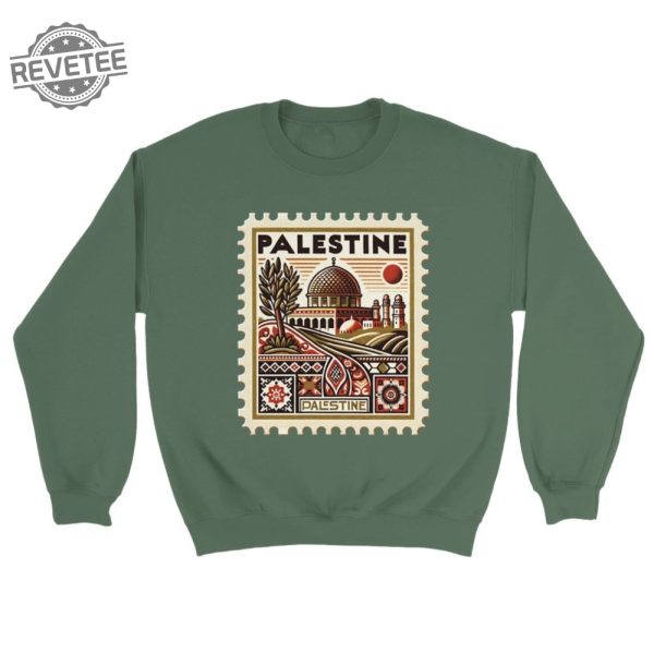 Vintage Palestine Stamp Sweatshirt Unisex Cultural Heritage Wear Palestine Sweatshirt Palestine Watermelon Sweatshirt Unique revetee 4