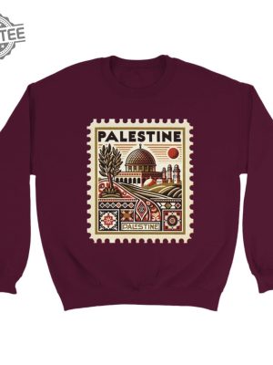 Vintage Palestine Stamp Sweatshirt Unisex Cultural Heritage Wear Palestine Sweatshirt Palestine Watermelon Sweatshirt Unique revetee 5