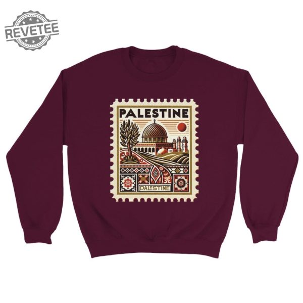 Vintage Palestine Stamp Sweatshirt Unisex Cultural Heritage Wear Palestine Sweatshirt Palestine Watermelon Sweatshirt Unique revetee 5