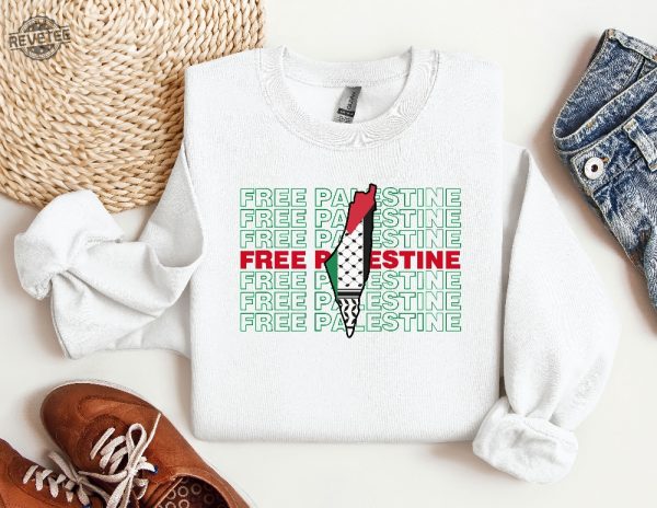 Free Palestine Gaza Sweatshirt Palestine Hoodie Activist Sweat Human Rights Sweater Palestine Sweatshirt Palestine Watermelon Sweatshirt Unique revetee 1