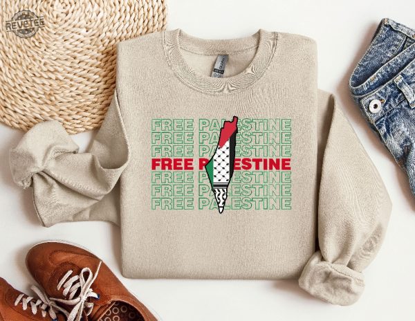 Free Palestine Gaza Sweatshirt Palestine Hoodie Activist Sweat Human Rights Sweater Palestine Sweatshirt Palestine Watermelon Sweatshirt Unique revetee 4