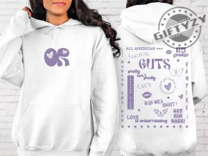 Olivia Rodrigo Guts Shirt Guts World Tour Sweatshirt Guts Hoodie Olivia Rodrigo Tshirt Guts Tracklist Olivia Rodrigo Concert Gift giftyzy 2