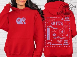 Olivia Rodrigo Guts Shirt Guts World Tour Sweatshirt Guts Hoodie Olivia Rodrigo Tshirt Guts Tracklist Olivia Rodrigo Concert Gift giftyzy 8