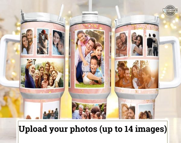 custom stanley tumbler dupe 40 oz make your own photo frame personalized 40oz stainless steel cup with family couple photos valentines day gift laughinks 1