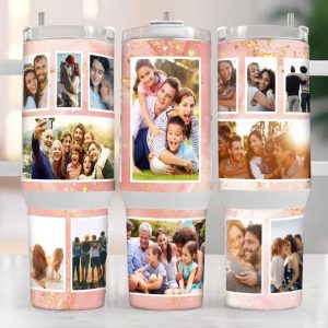 custom stanley tumbler dupe 40 oz make your own photo frame personalized 40oz stainless steel cup with family couple photos valentines day gift laughinks 2