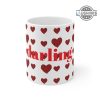 heart mugs 11oz 15oz valentines day camping travel accent coffee mug hearts love darling valentine cup with personalization gift for her laughinks 1