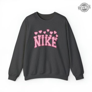 Nike Valentines Day Crewneck Sweatshirt Valentines Day Sweatshirt With Hearts Pink Nike Sweatshirt Unique revetee 3