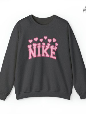 Nike Valentines Day Crewneck Sweatshirt Valentines Day Sweatshirt With Hearts Pink Nike Sweatshirt Unique revetee 3