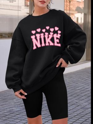 Nike Valentines Day Crewneck Sweatshirt Valentines Day Sweatshirt With Hearts Pink Nike Sweatshirt Unique revetee 4