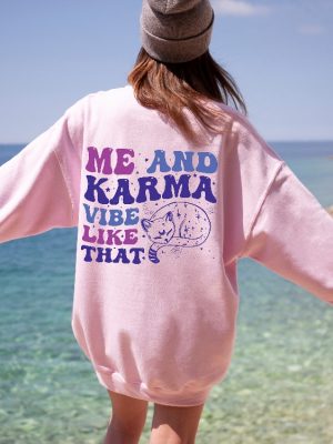 Womens Aesthetic Hoodie Words On Back Sweatshirt Karma Shirt Concert Tshirts Best Friend Gifts Trending Shirt Taylor Swift Merch Unique revetee 2