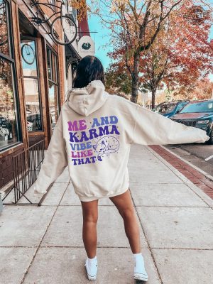 Womens Aesthetic Hoodie Words On Back Sweatshirt Karma Shirt Concert Tshirts Best Friend Gifts Trending Shirt Taylor Swift Merch Unique revetee 3