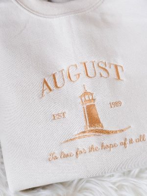 August Embroidered Sweatshirt Hoodie Ts To Live For The Hope Of It All Sweatshirt Swifties Gift August Swifites Eras Tour Outfit Taylor Swift Merch Unique revetee 2