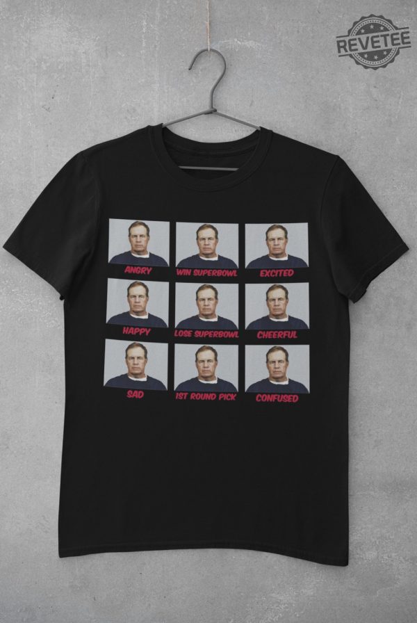 New England Patriots Funny Bill Belichick Face Shirt Unique Bill Belichick Sweatshirt Belichick Sweatshirt Hoodie And More revetee 1