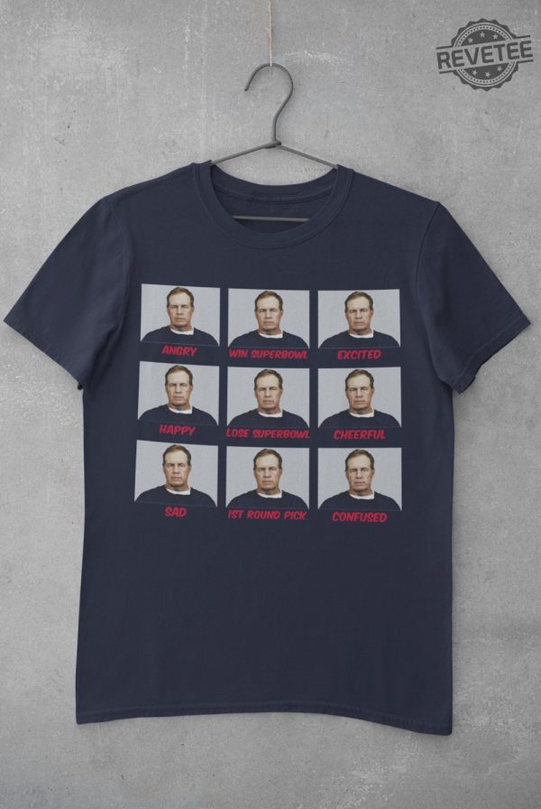 New England Patriots Funny Bill Belichick Face Shirt Unique Bill Belichick Sweatshirt Belichick Sweatshirt Hoodie And More revetee 2