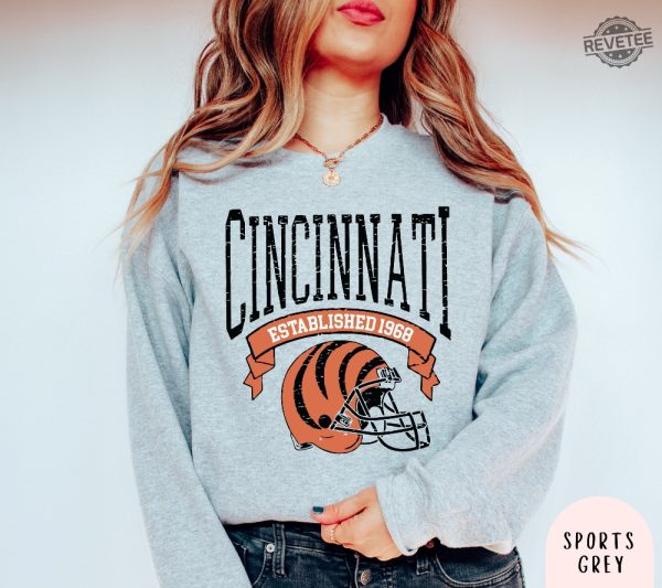 Cincinnati Football Sweatshirt Vintage Style Crewneck Sweatshirt Game Day Pullover Bengals Crewneck Sweatshirt Unique Hoodie And More revetee 2
