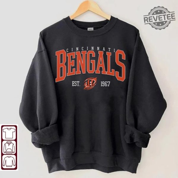 Retro Cincinnati Bengals Sweatshirt Vintage Cincinnati Football Crewneck Football Sweatshirt Cincinnati Bengals Shirt Bengals Crewneck Sweatshirt Unique revetee 2