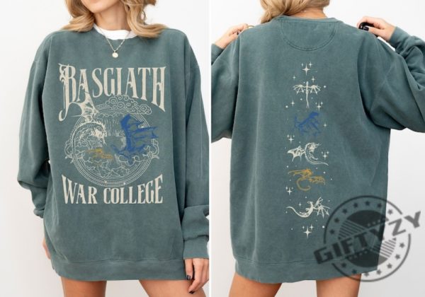 Vintage Basgiath War College 2 Sided Shirt Fourth Wing Sweatshirt Dragon Rider Tshirt Violet Sorrengail Hoodie Xaden Riorson Shirt giftyzy 1