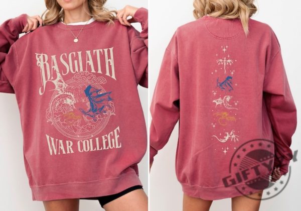 Vintage Basgiath War College 2 Sided Shirt Fourth Wing Sweatshirt Dragon Rider Tshirt Violet Sorrengail Hoodie Xaden Riorson Shirt giftyzy 2